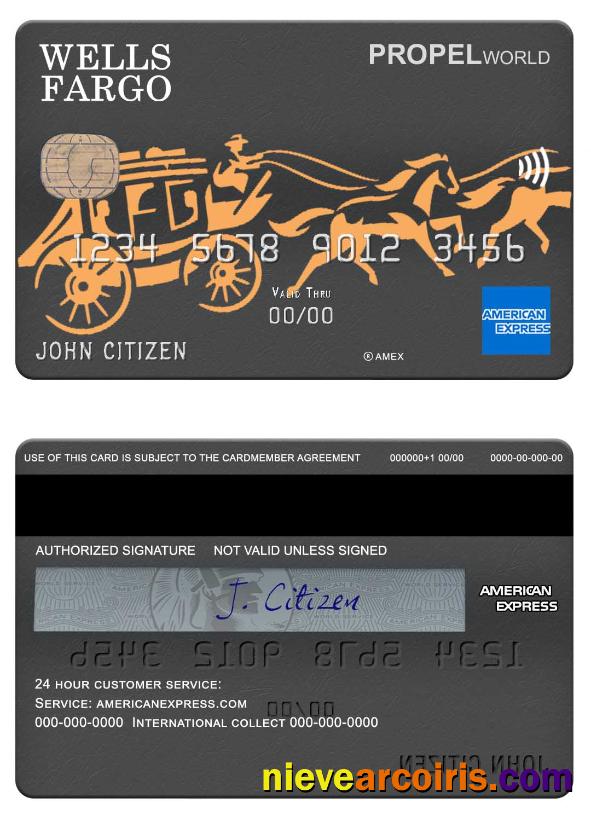 USA Wells Fargo bank Amex Card